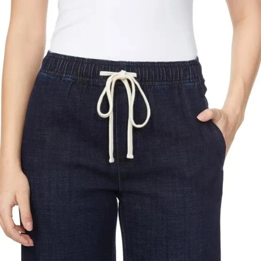 Buffalo Women's Wide Leg Pull-On Jean 30" Inseam, Dark Blue, Size: Medium, New - Picture 4 of 4
